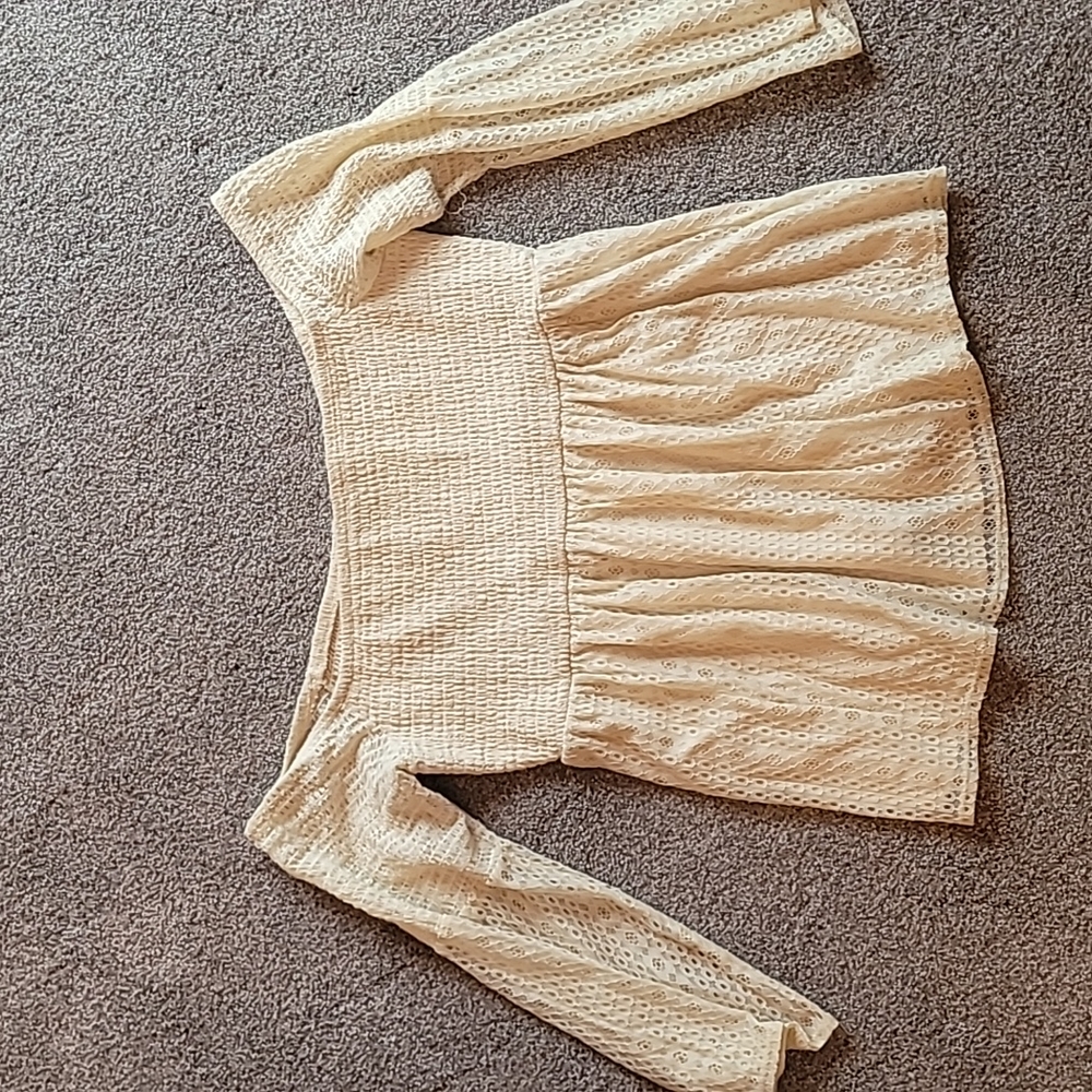Cream off the shoulder top